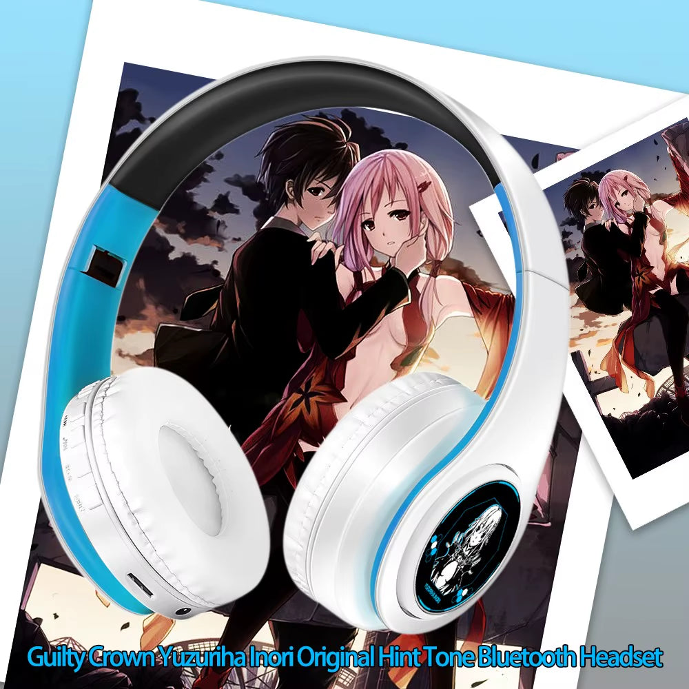 Anime Guilty Crown Yuzuriha Inori Cosplay Props Folding Wireless Headphone Bluetooth Stereo Foldable Headset Adjustable Earphone