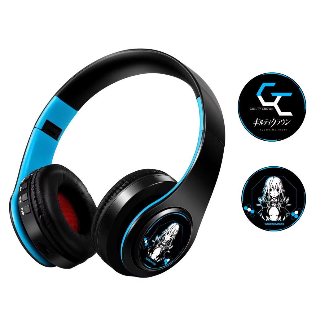 Anime Guilty Crown Yuzuriha Inori Cosplay Props Folding Wireless Headphone Bluetooth Stereo Foldable Headset Adjustable Earphone