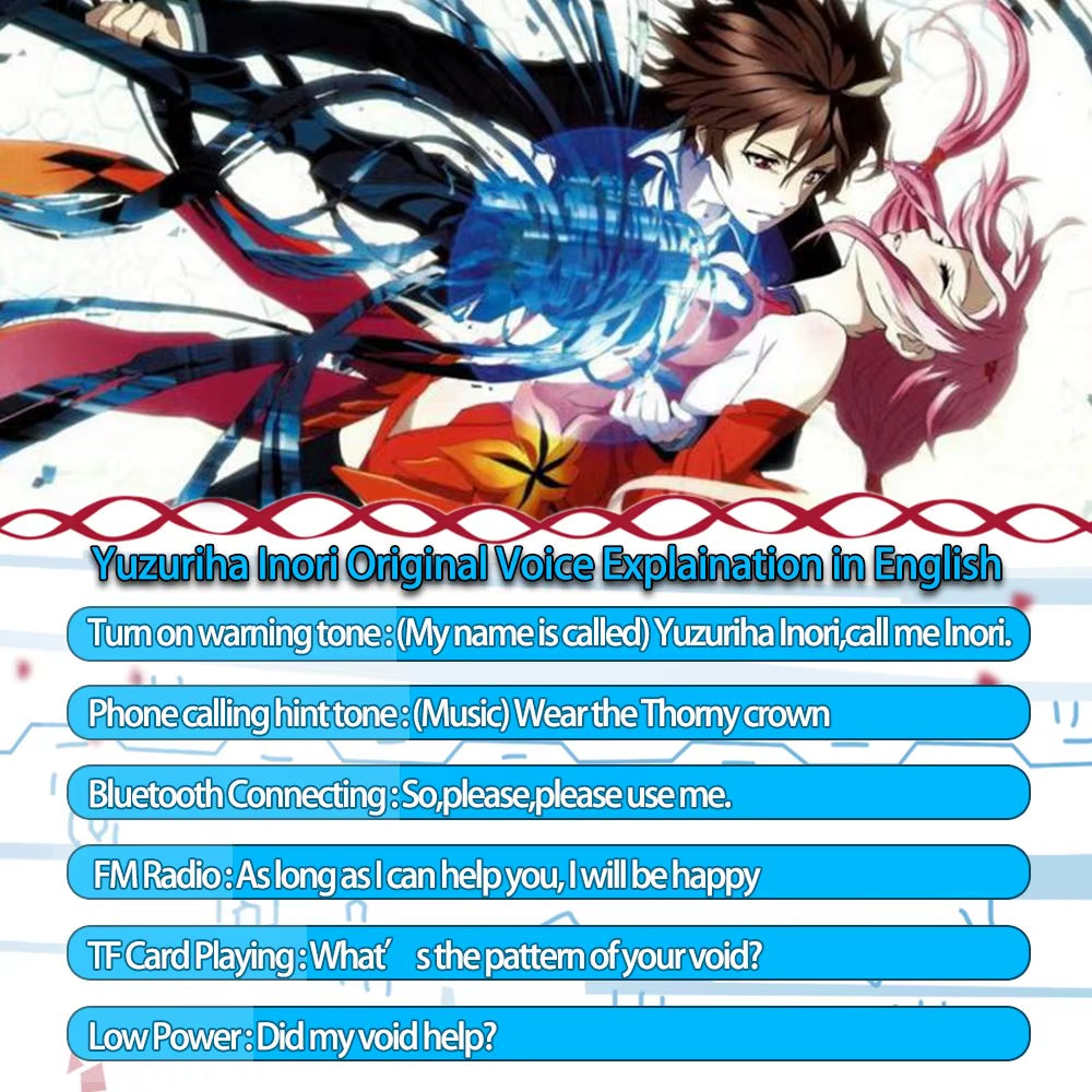 Anime Guilty Crown Yuzuriha Inori Cosplay Props Folding Wireless Headphone Bluetooth Stereo Foldable Headset Adjustable Earphone