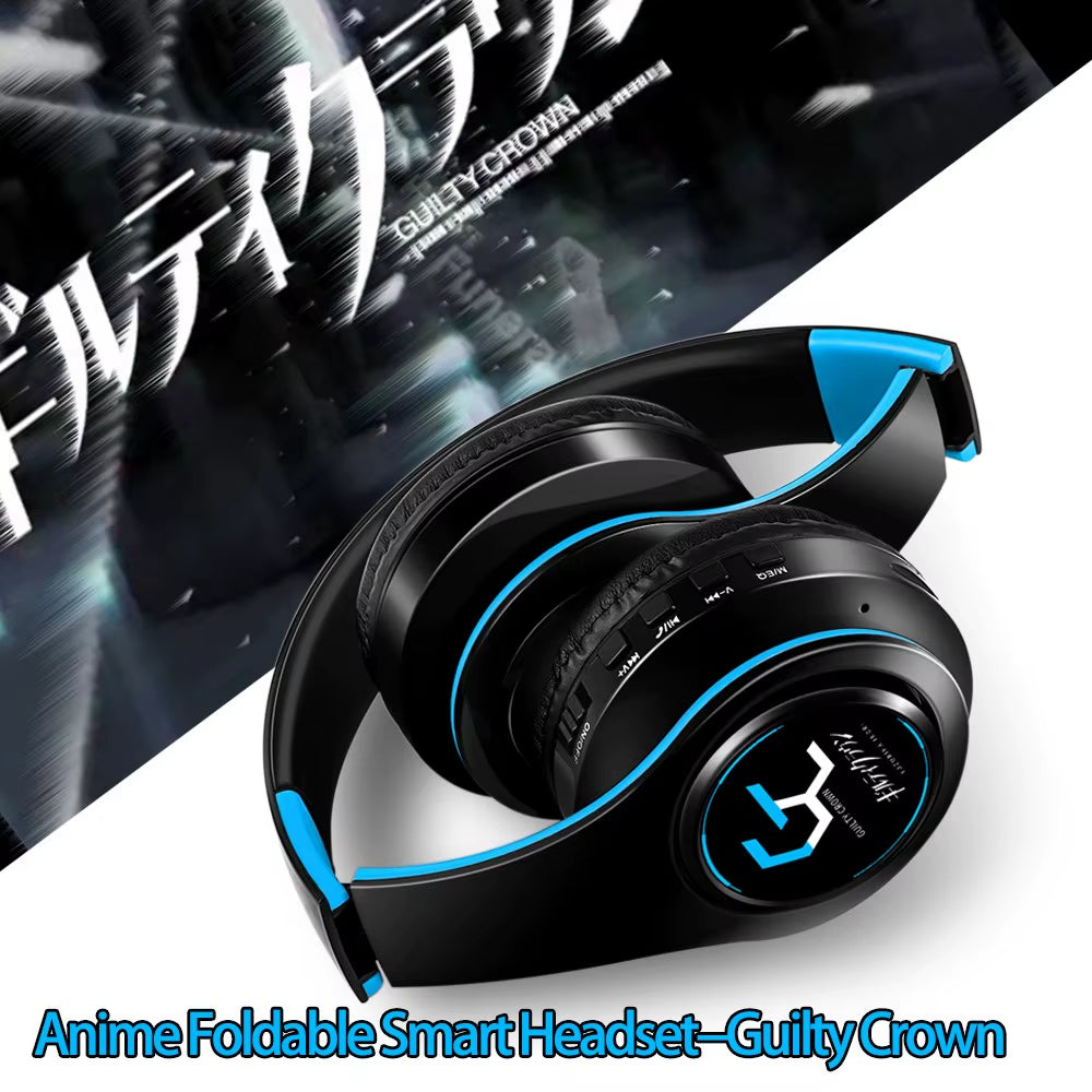 Anime Guilty Crown Yuzuriha Inori Cosplay Props Folding Wireless Headphone Bluetooth Stereo Foldable Headset Adjustable Earphone