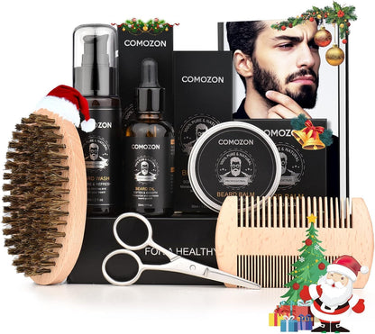Kit De Soin Barbe Homme Kit Barbe Homme Complet De Soin Barbe Homme Barbe Contenir Shampoing Barbe, Huile Barbe,Crèmes De Barbe, Peigne Barbe,Brosse À Barbe,Ciseaux Barbe Cadeaux Pour Homme